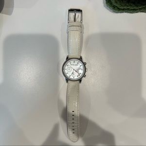 Michael Kors White Watch w/ Leather Strap